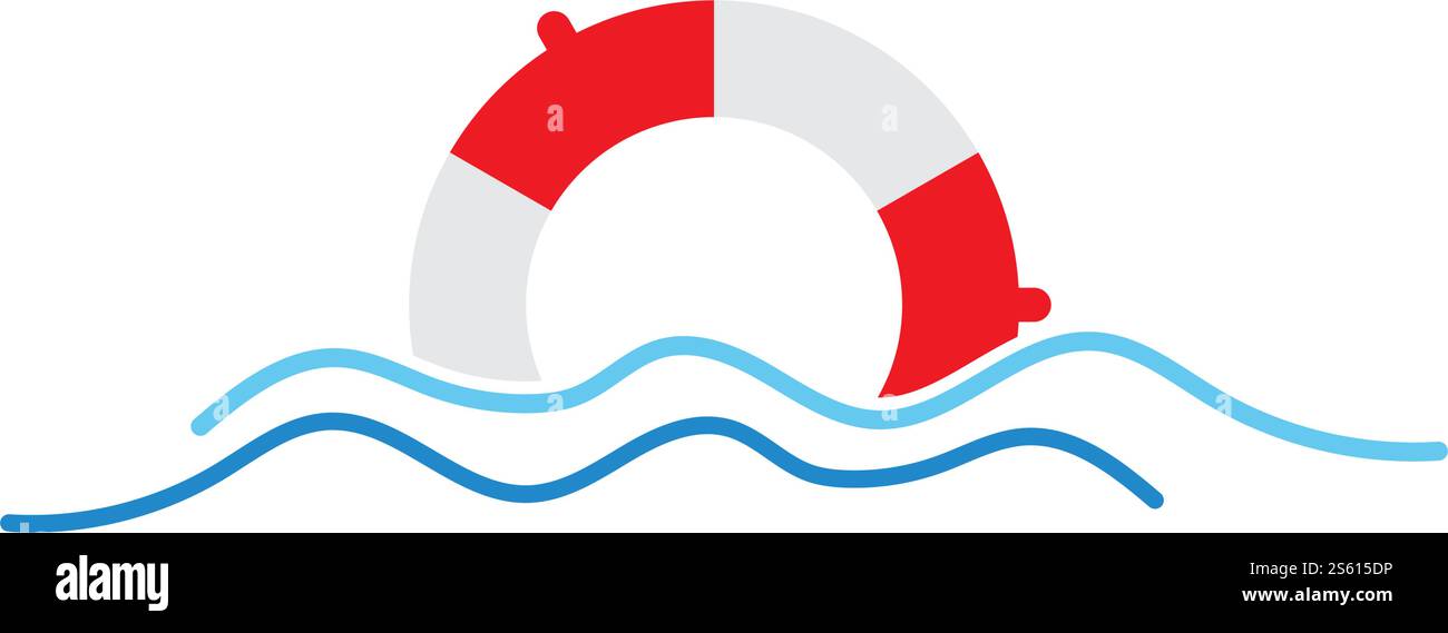 Lifebuoy logo icon vector ilustration template Stock Vector