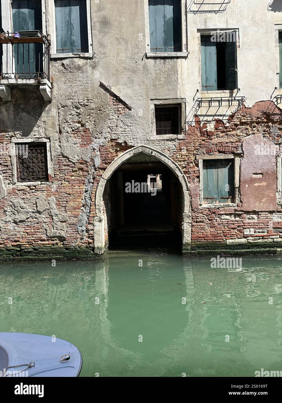 Gothic Canal Door in Venice - Smartphone Captured Stock Image