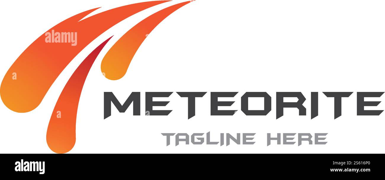 Meteorite ilustration logo vector template Stock Vector