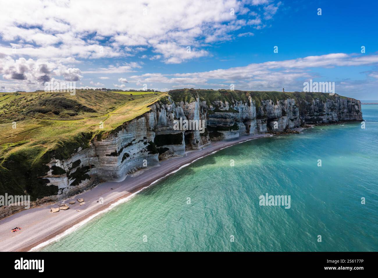 Beautiful seaside landscape of cliffs on the Normandy coast in France ...