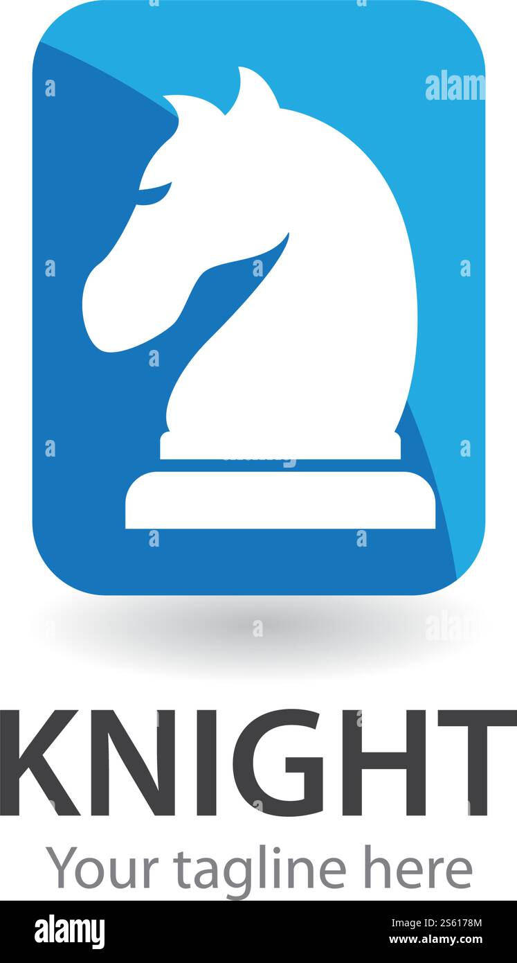 Chess knight logo icon ilustration vector template Stock Vector