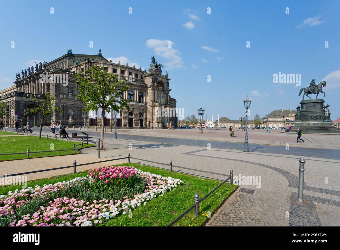 Panoramic view of Semperoper in Dresden, Saxony, Germany Stock Photo