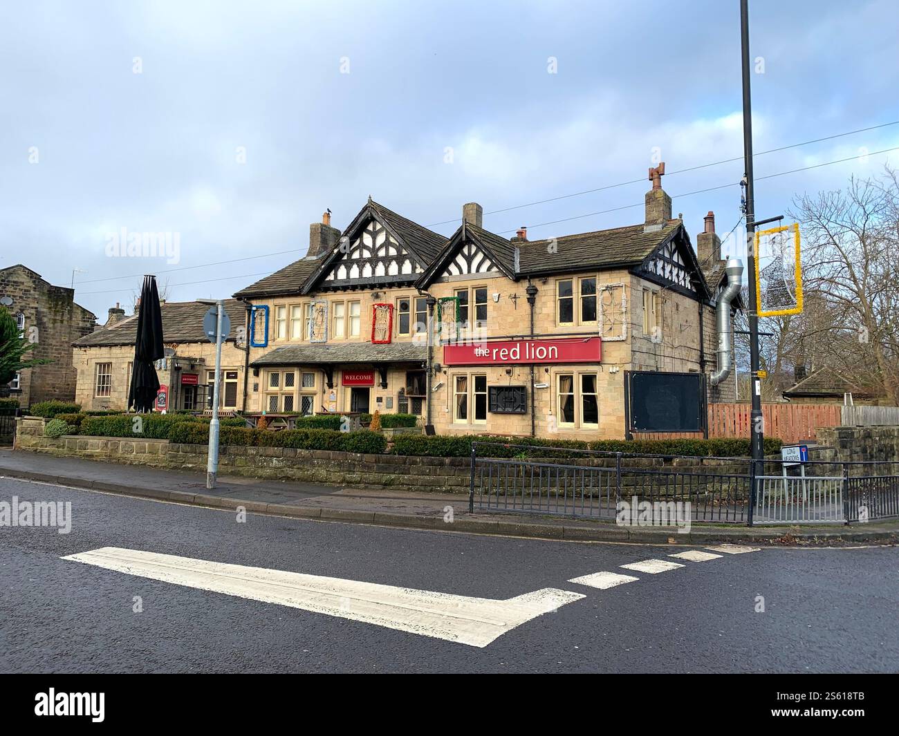 Burley in Wharfedale houses house West Yorkshire place live lived lives town Village Country England British UK stone type homes family families old - Smartphone Captured Stock Image