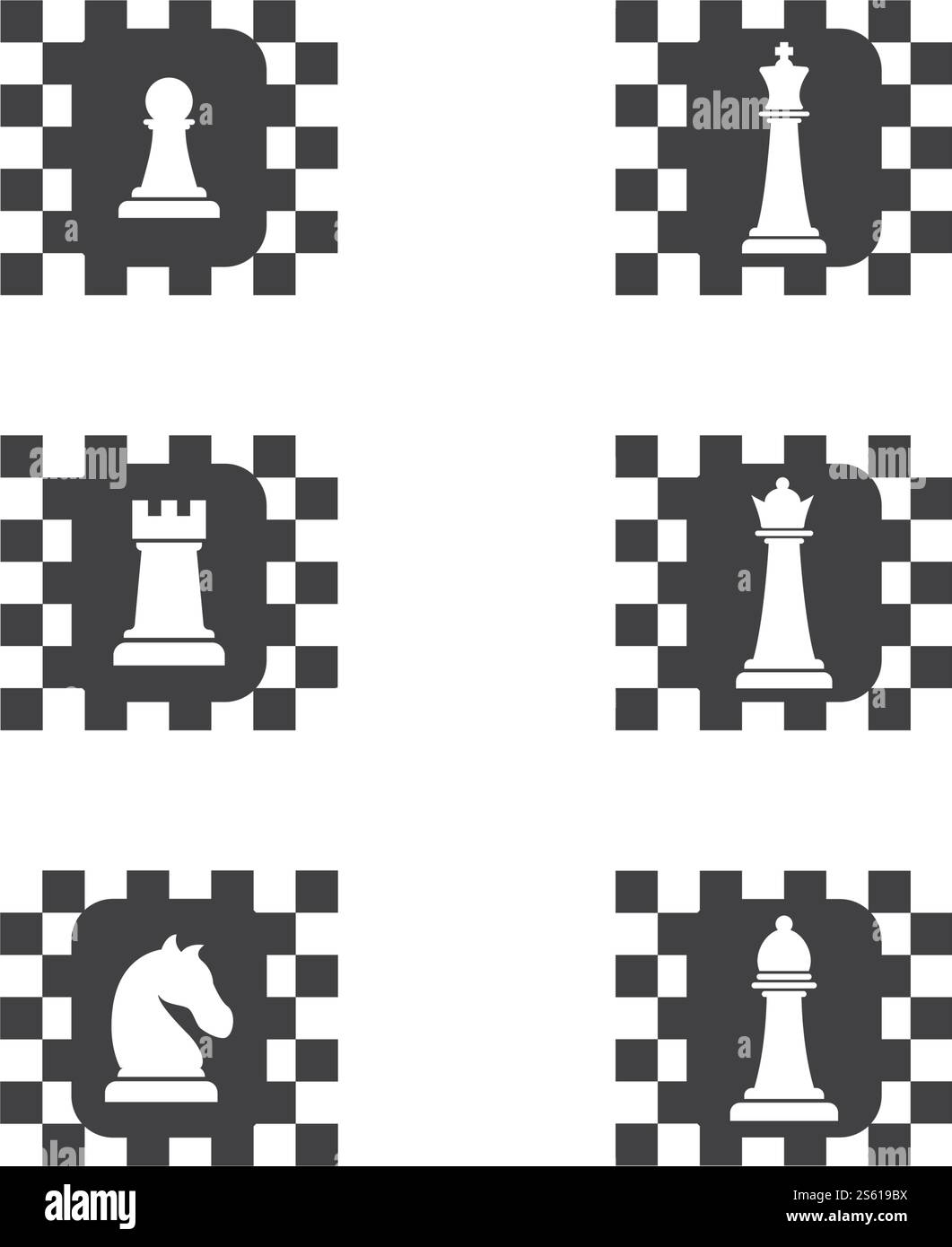 Chess icon set ilustration vector template Stock Vector