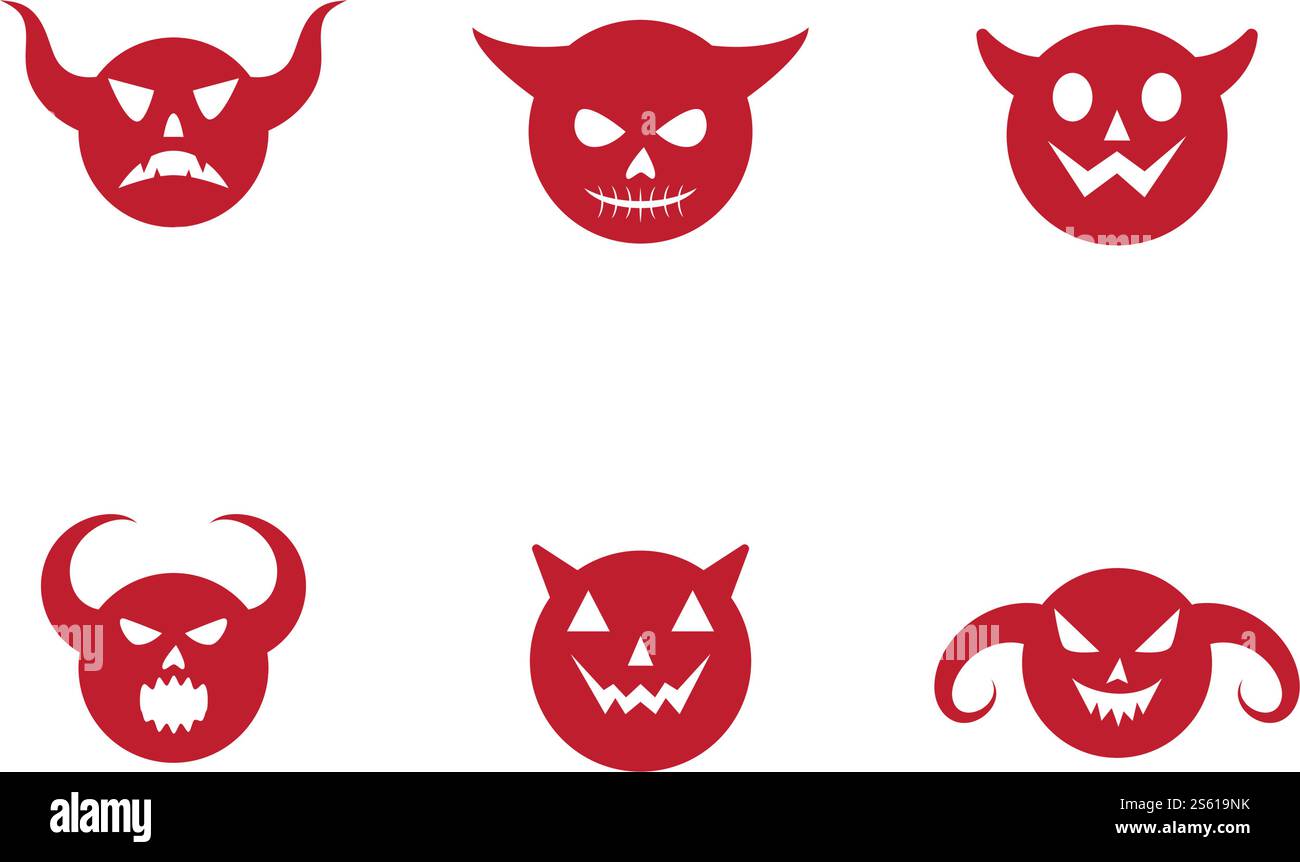 set of Devil logo ilustration vector template Stock Vector