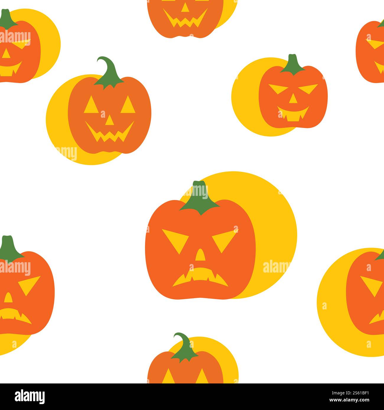 Pumpkin Seamless happy helloween character vector Stock Vector