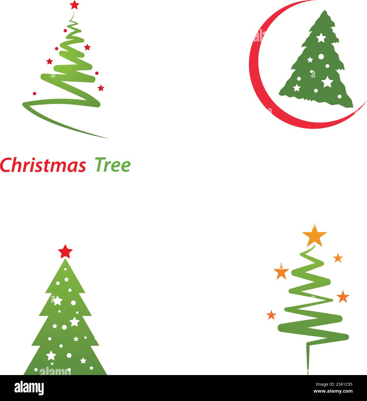 Christmas tree logo ilustration vector design Stock Vector
