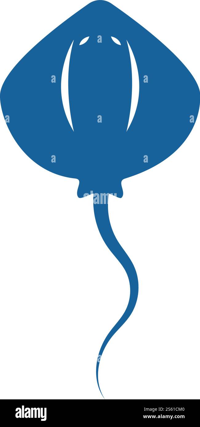 Stingray logo ilustration vector flat design template Stock Vector