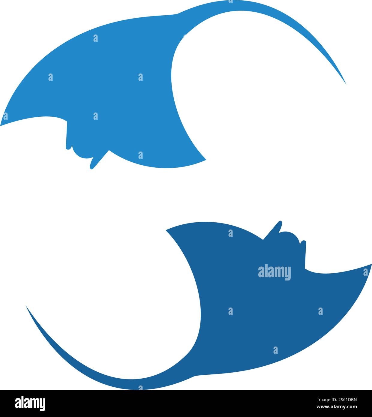 Stingray logo ilustration vector flat design template Stock Vector