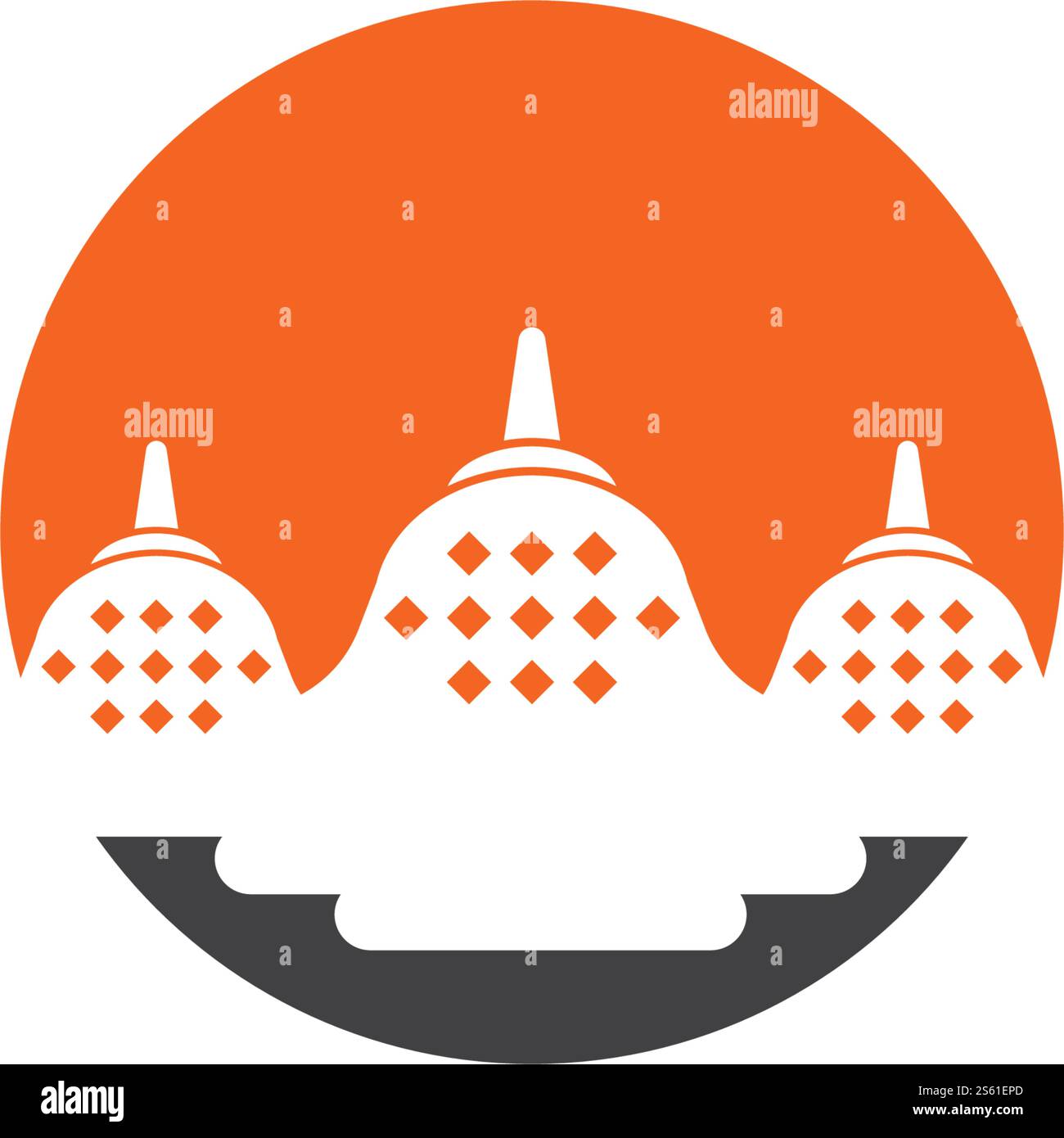 Stupa temple logo flat design vector Stock Vector