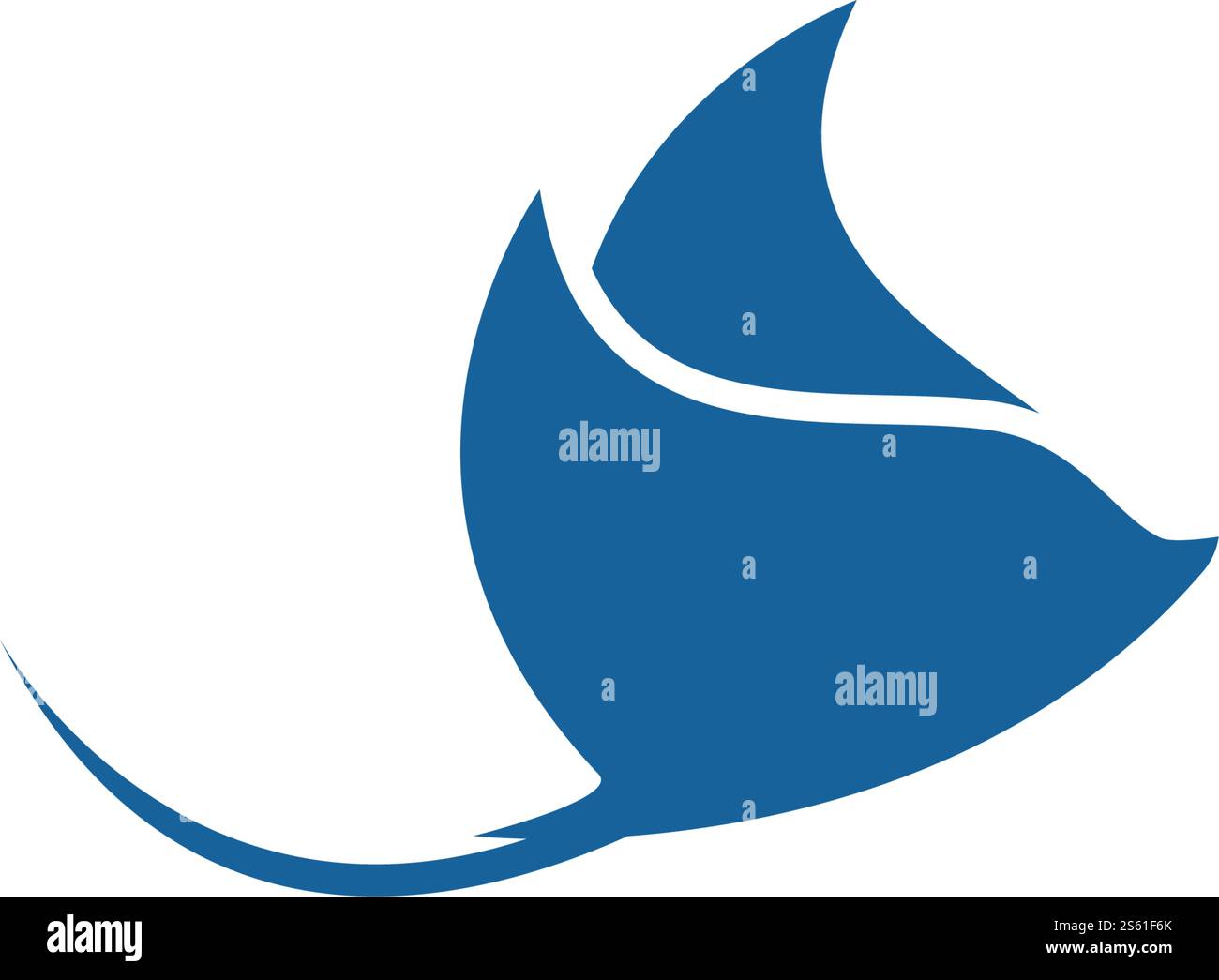 Stingray logo ilustration vector flat design template Stock Vector