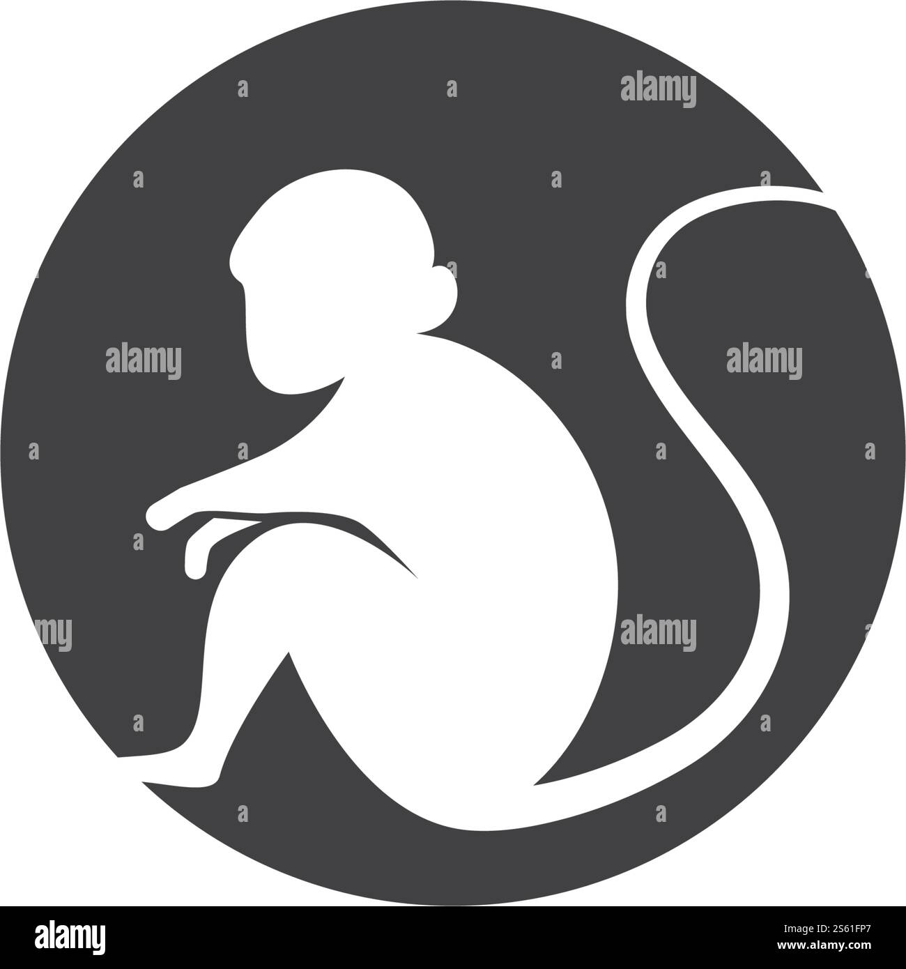 Monkey logo ilustration vector flat design Stock Vector