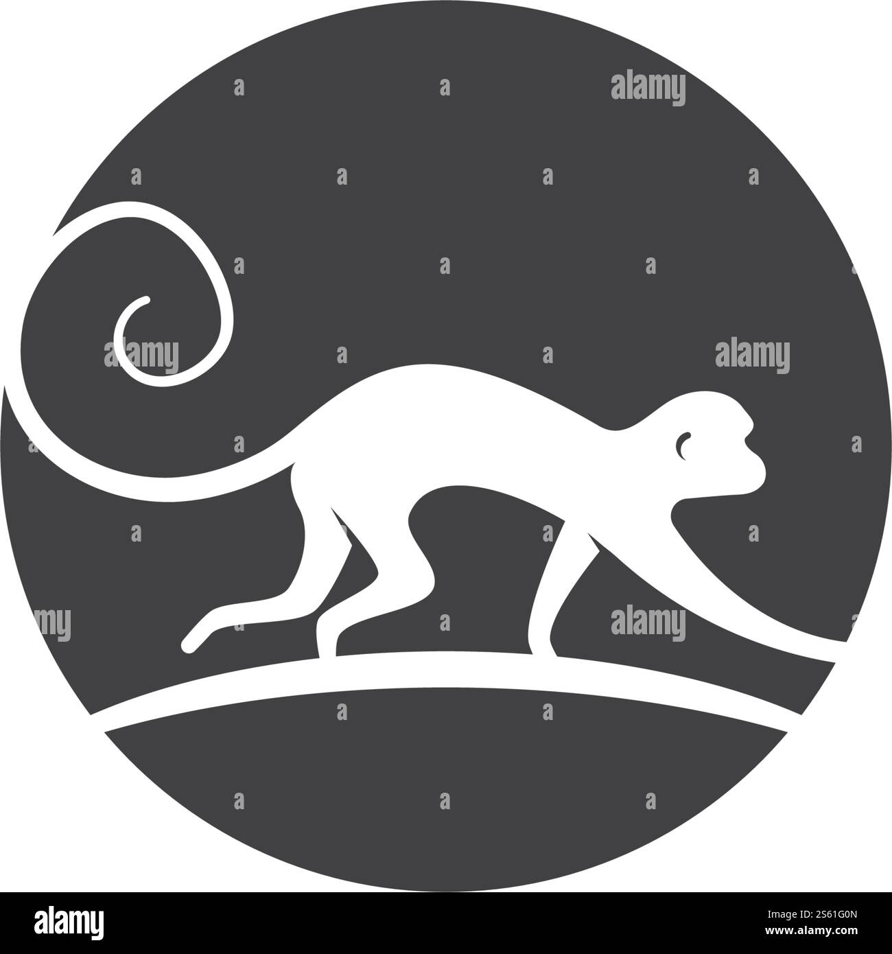Monkey logo ilustration vector flat design Stock Vector