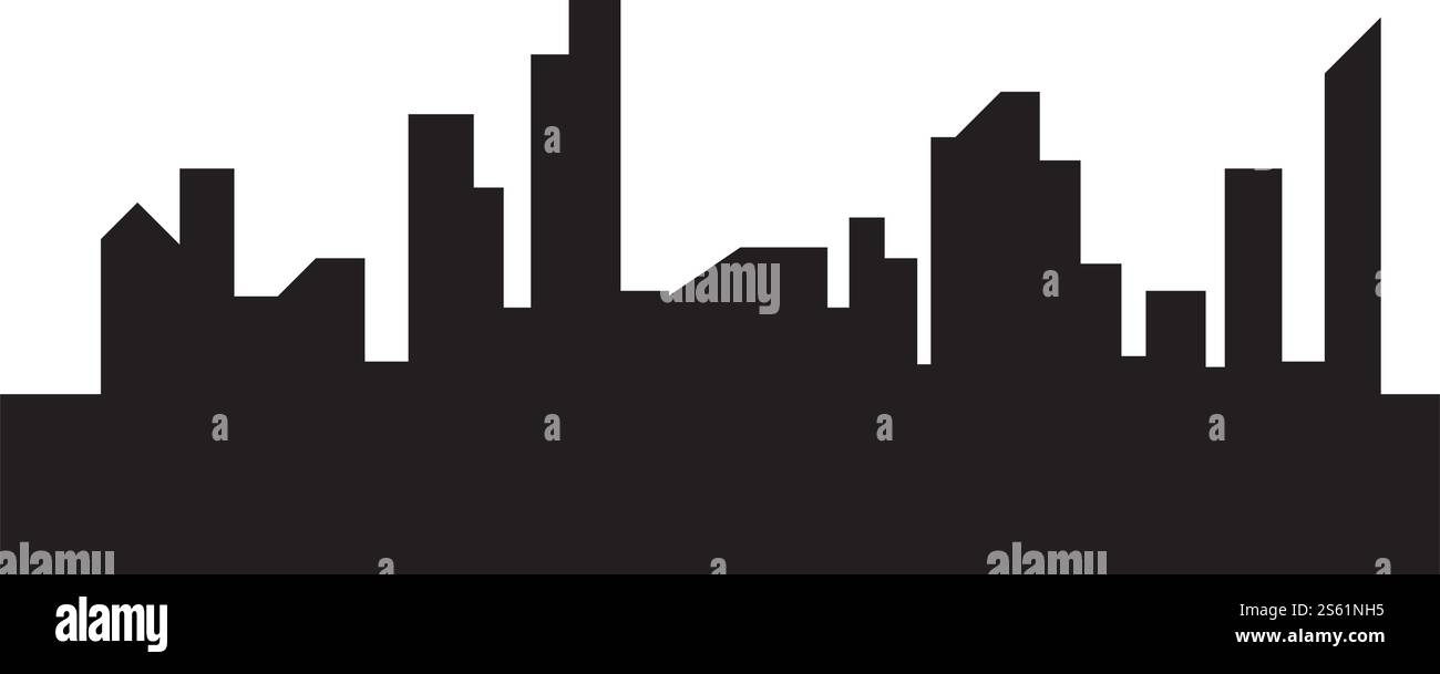 city skyline vector silhouette illustration Stock Vector Image & Art ...