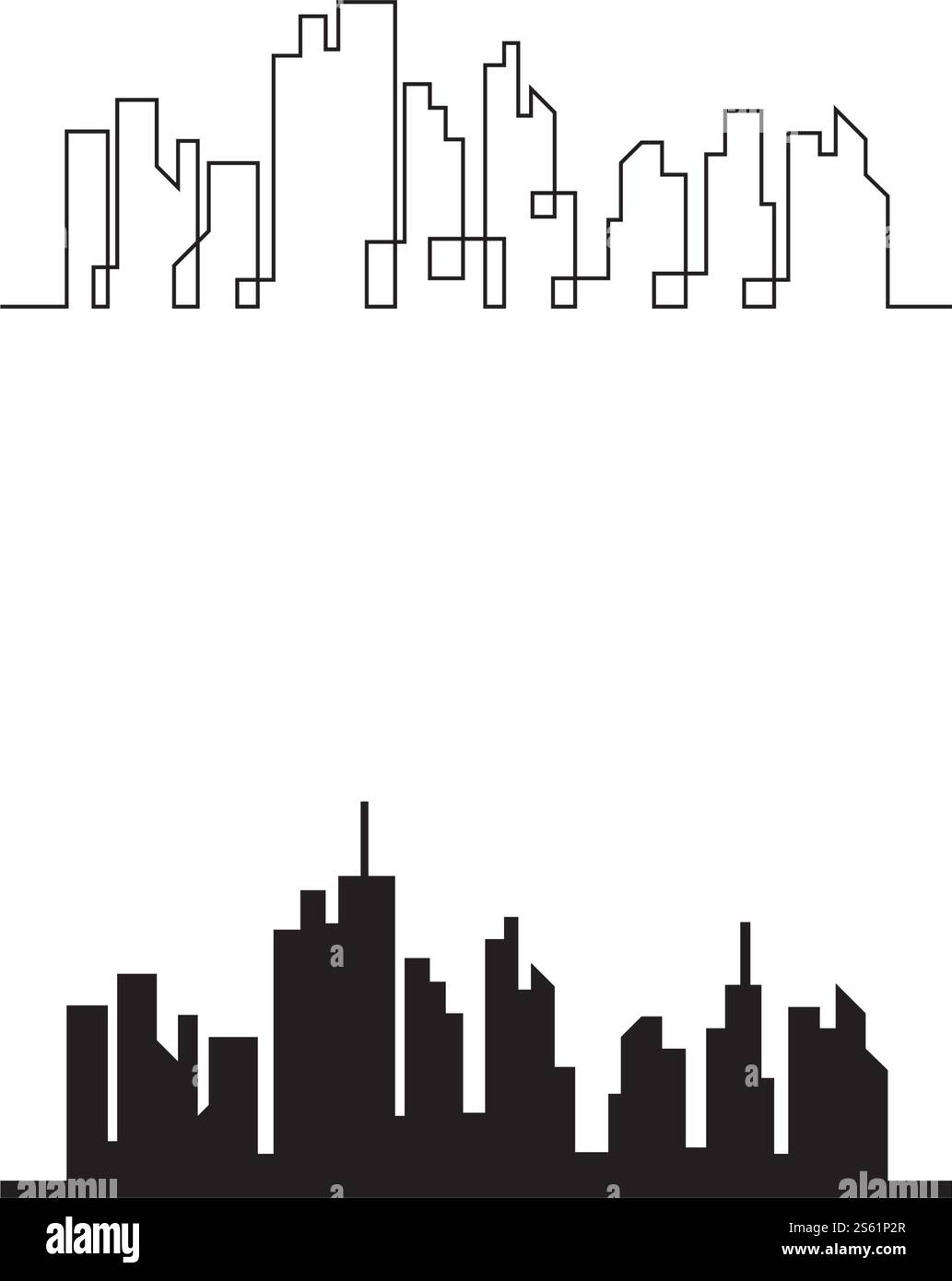 city skyline vector silhouette illustration Stock Vector Image & Art ...