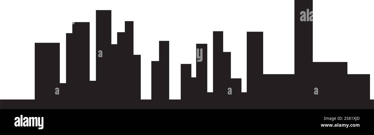 city skyline vector silhouette illustration Stock Vector Image & Art ...