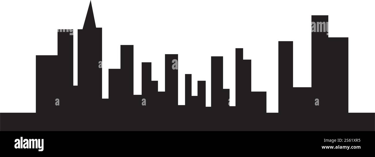 city skyline vector silhouette illustration Stock Vector Image & Art ...