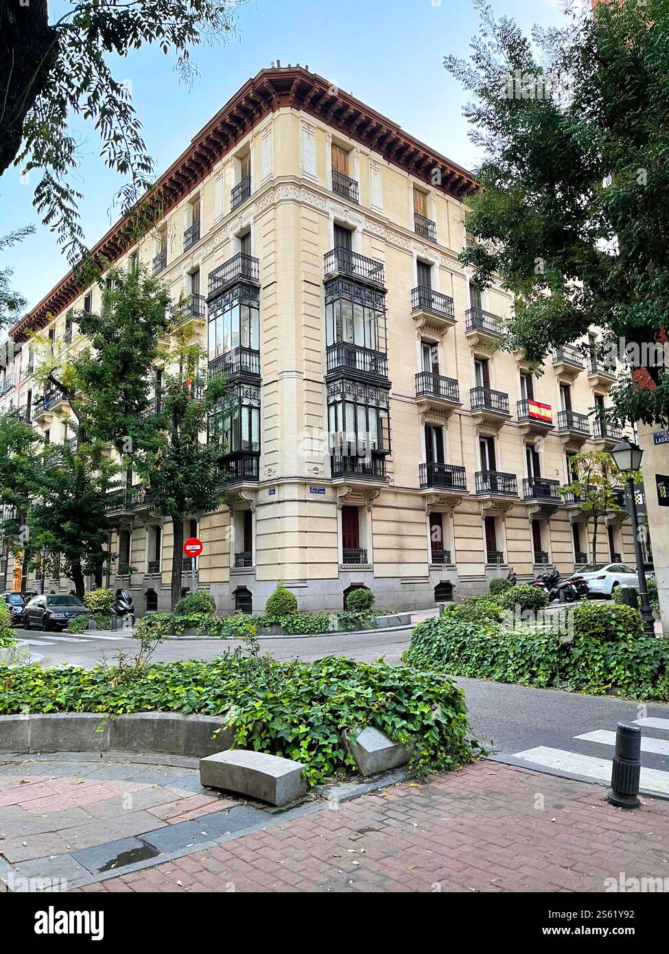 Facade of house. Lagasca street, Madrid, Spain. - Smartphone Captured Stock Image