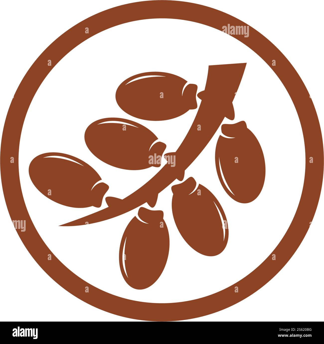 Date fruits logo illustration vector flat design Stock Vector
