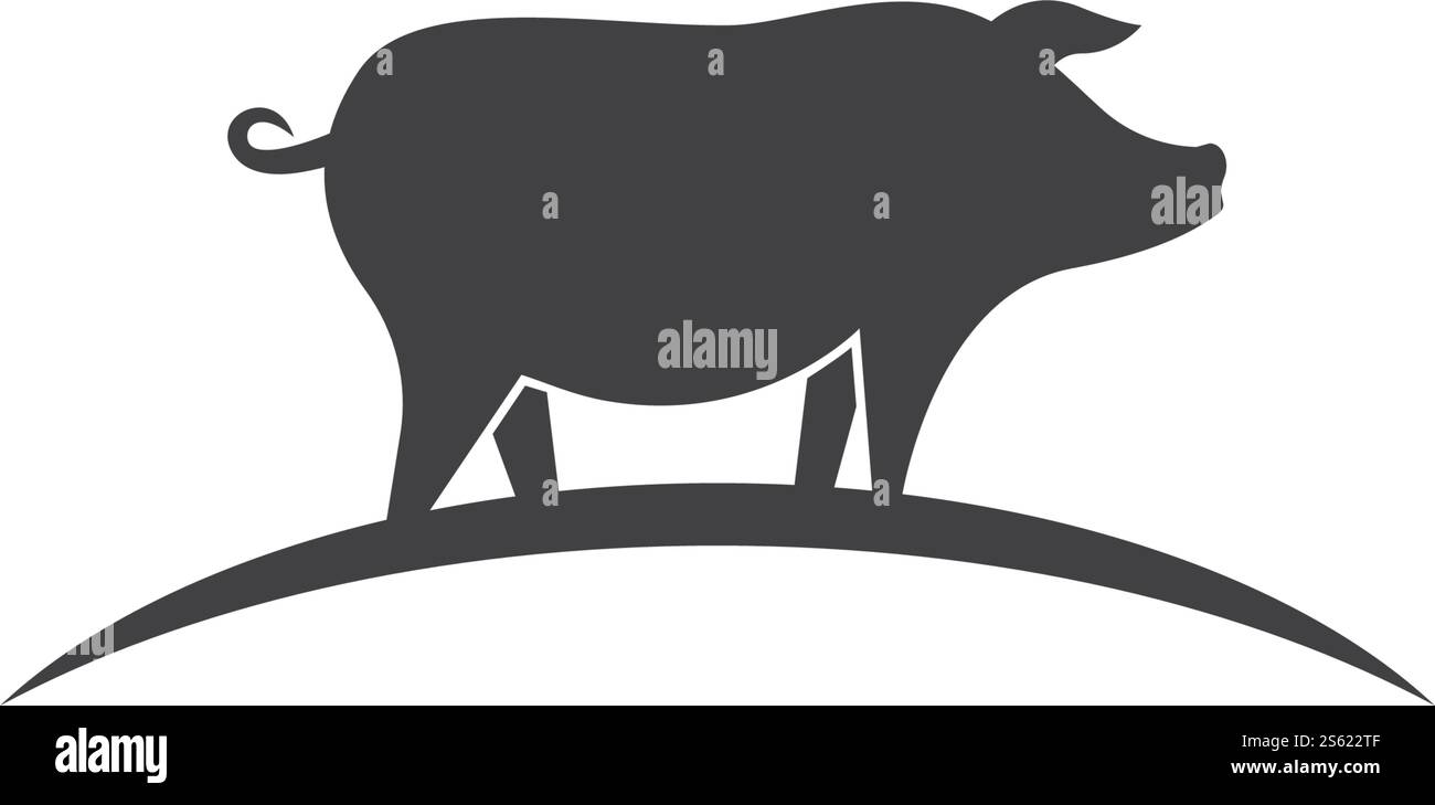 Pig logo illustration vector flat design Stock Vector Image & Art - Alamy