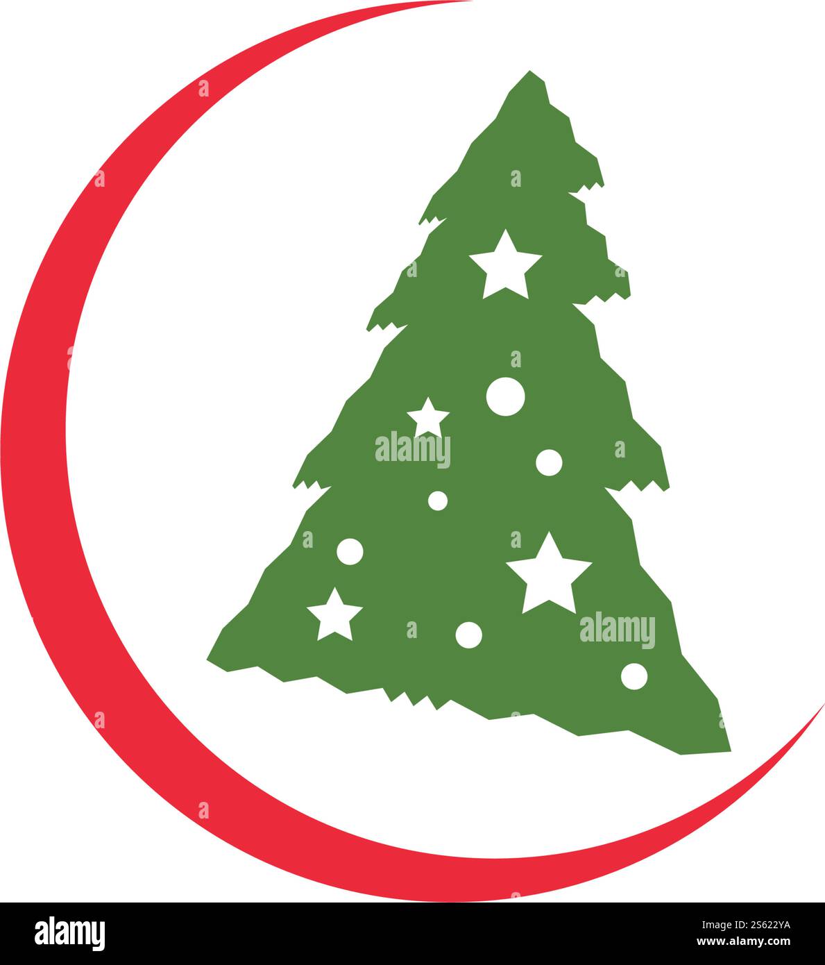Christmas tree logo ilustration vector design Stock Vector