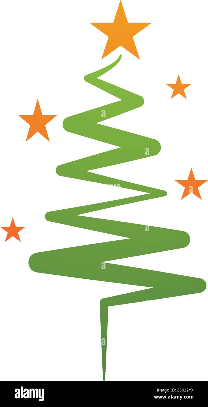 Christmas tree logo ilustration vector design Stock Vector