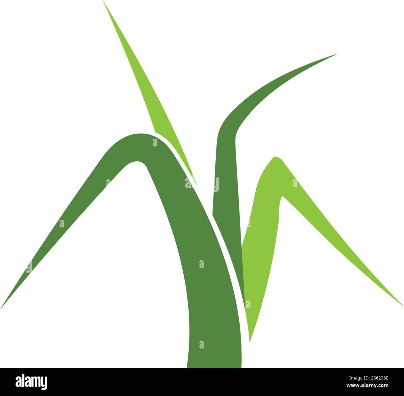 Natural Grass ilustration logo vector design Stock Vector
