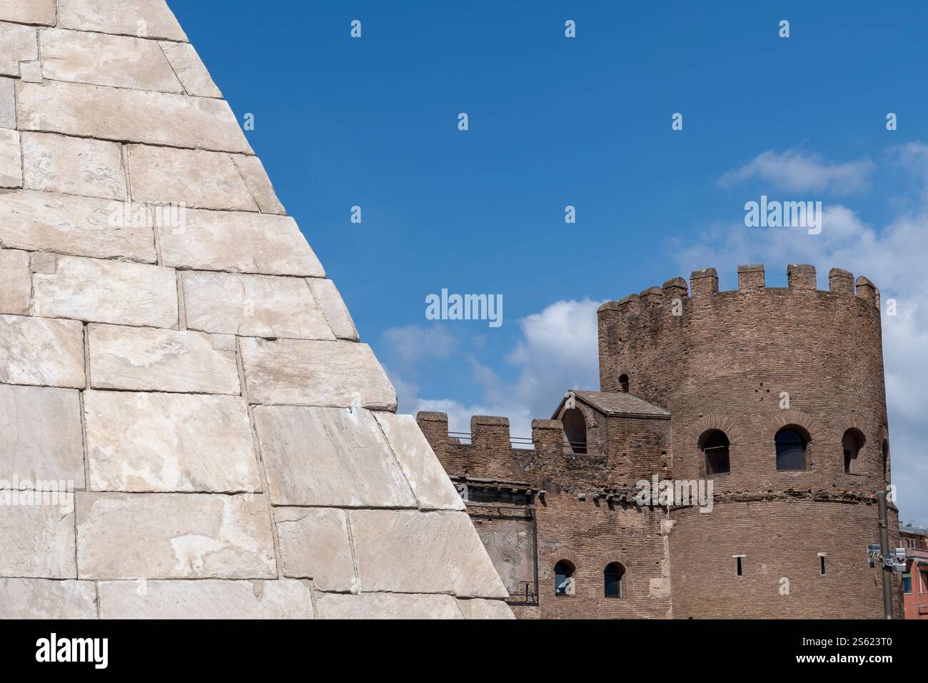 Pyramid of Cestius near Porta San Paolo - St. Paul's Gate, showcasing ...