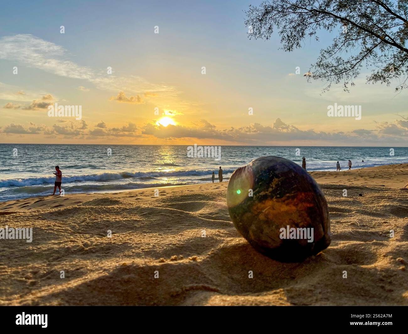 Beach sunset in Phuket, Thailand - Smartphone Captured Stock Image