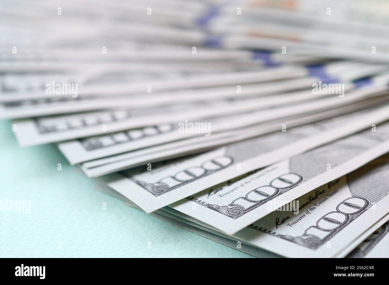 Macro shot with shallow depth of field. Hundred US dollar bills. Macro shot with shallow depth of field. Hundred US dollar bills Stock Photo