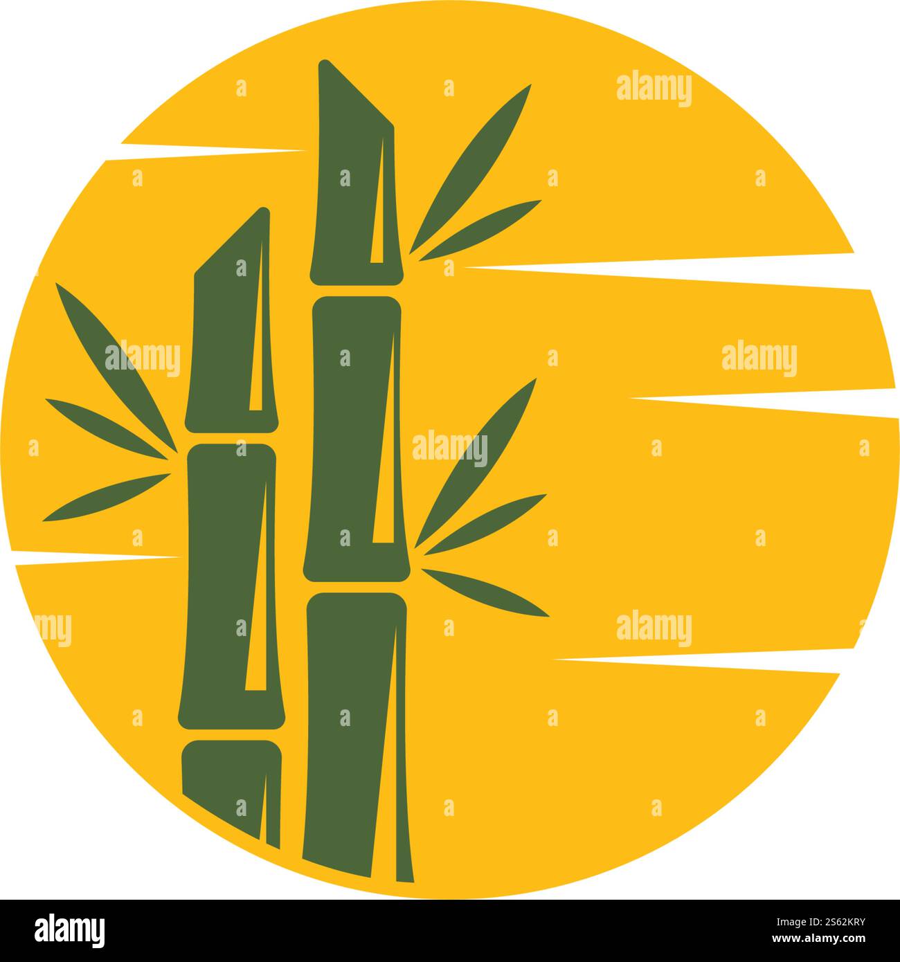 Bamboo tree logo ilustration vector template Stock Vector