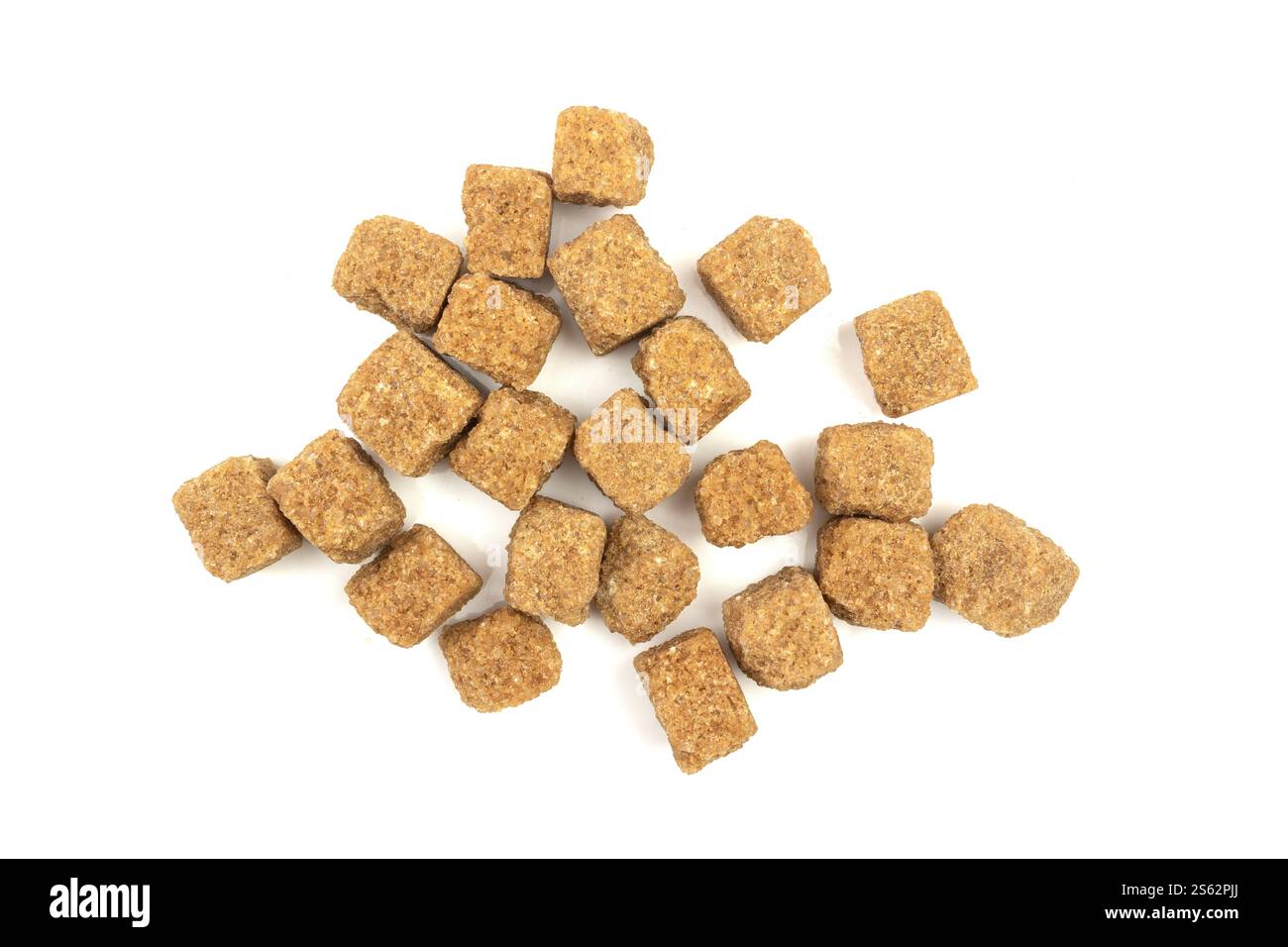 sugar cubes, close-up, isolated on a white background Stock Photo