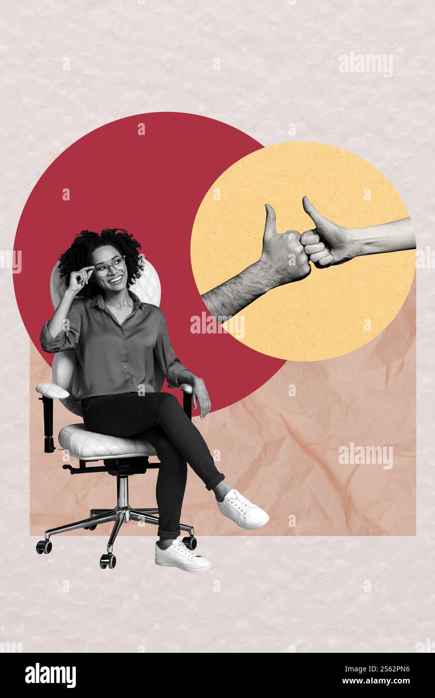 Trend artwork design 3D collage of showing body language finger hand ...