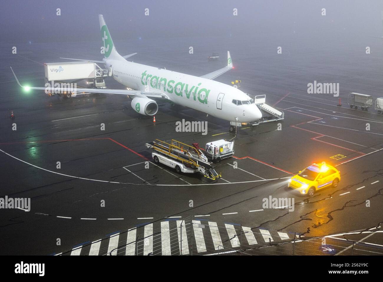 EINDHOVEN - 15/01/2024, Aircraft on the apron at Eindhoven Airport. Air ...