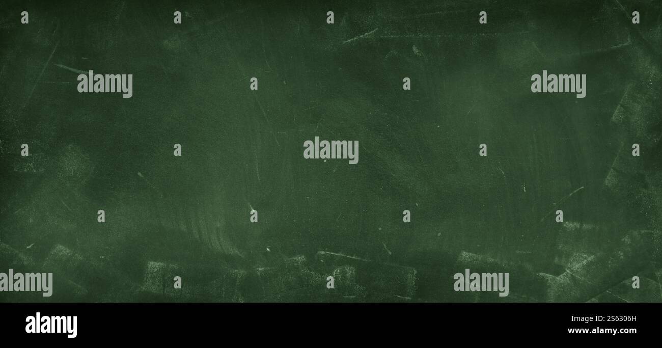 Chalk rubbed out on green chalkboard background Stock Photo