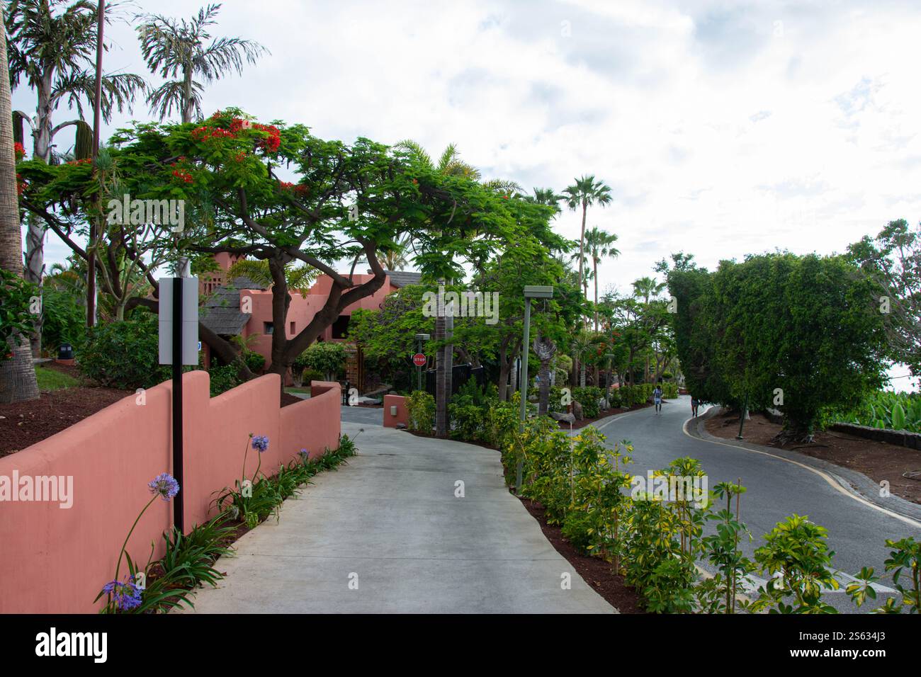 ABAMA, TENERIFE - 01 JUNE, 2022: pink buildings of the Ritz Carlton Tenerife Stock Photo