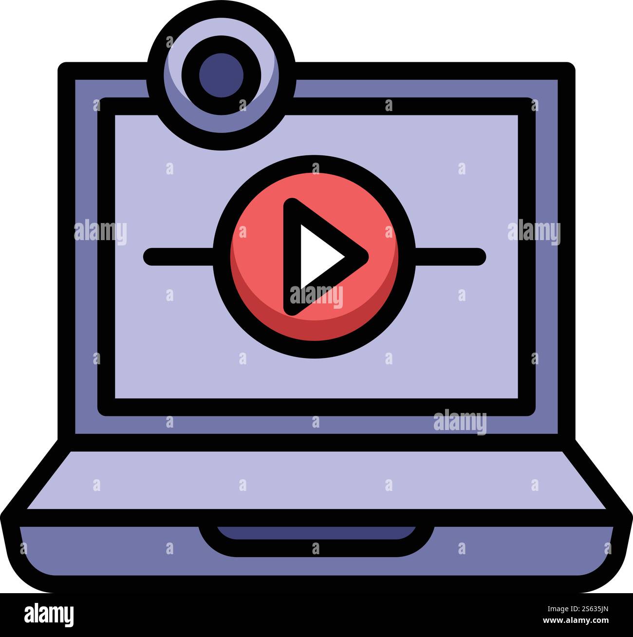 Business laptop webinar icon. Outline business laptop webinar vector ...