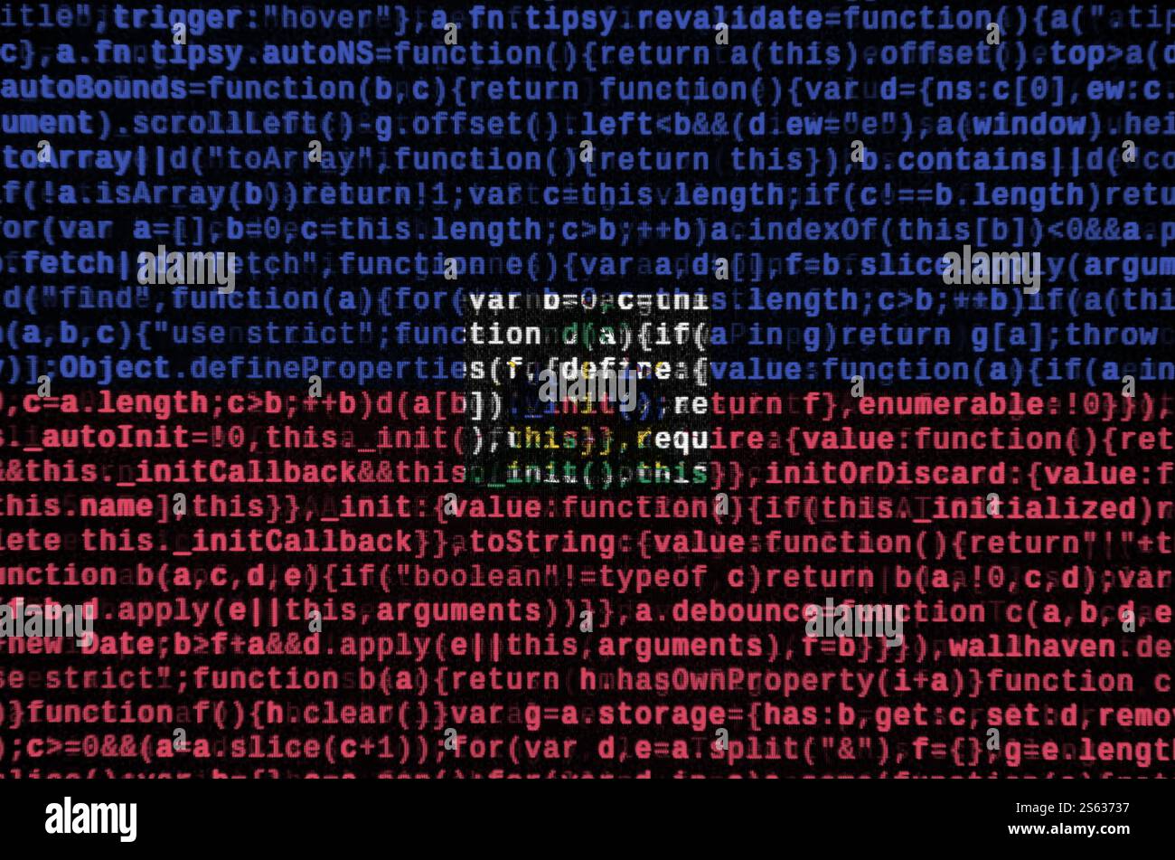Haiti flag is depicted on the screen with the program code. The concept of modern technology and site development. Haiti flag is depicted on the Stock Photo