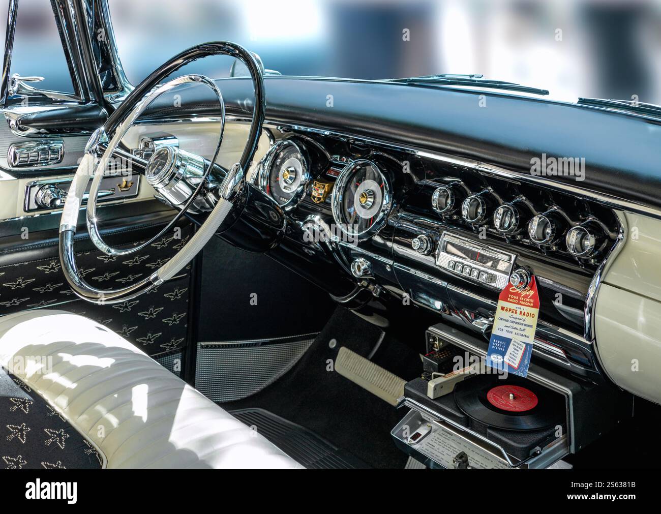 1955 Chrysler Imperial dash board detail Stock Photo