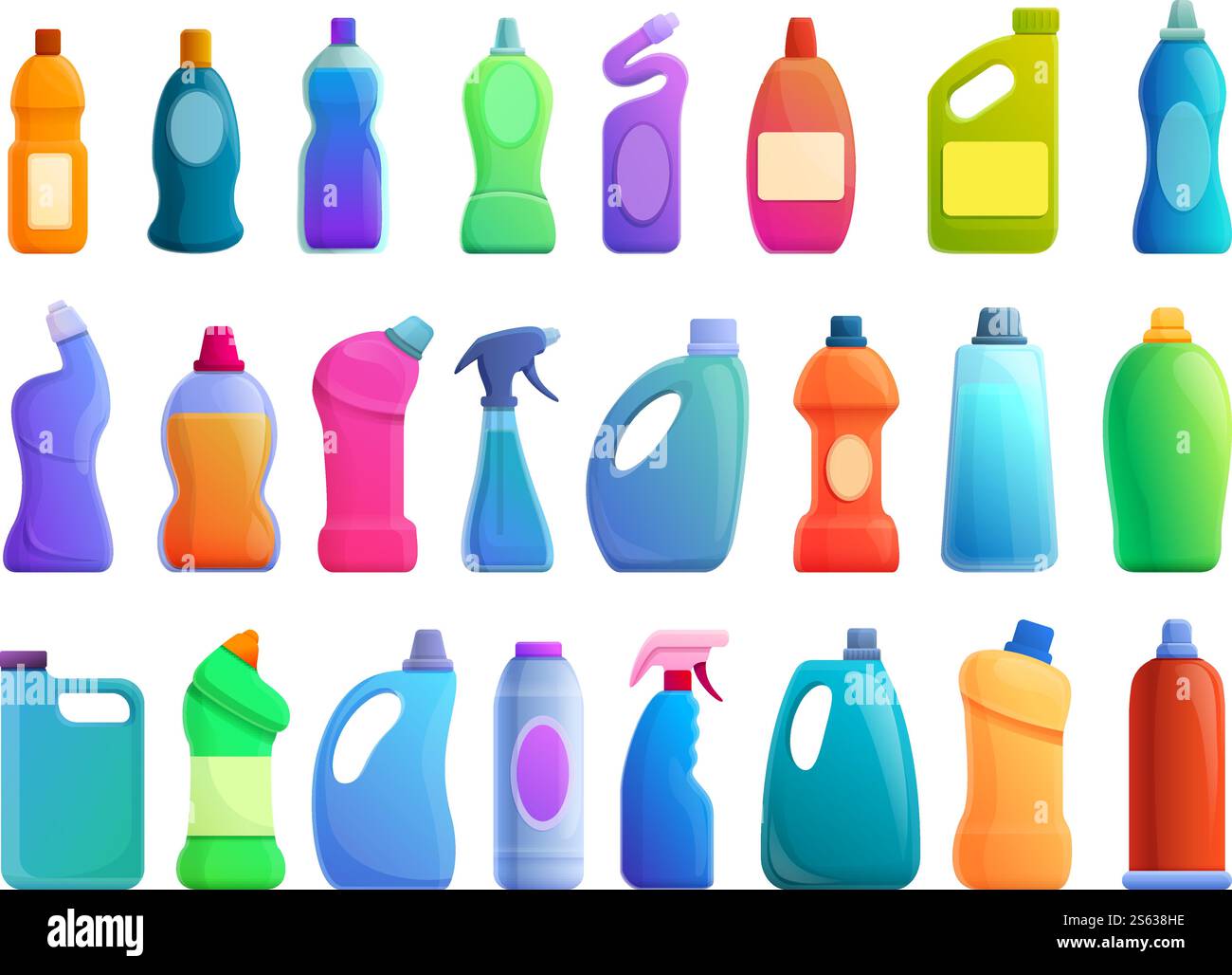 Bleach icons set. Cartoon set of bleach vector icons for web design ...