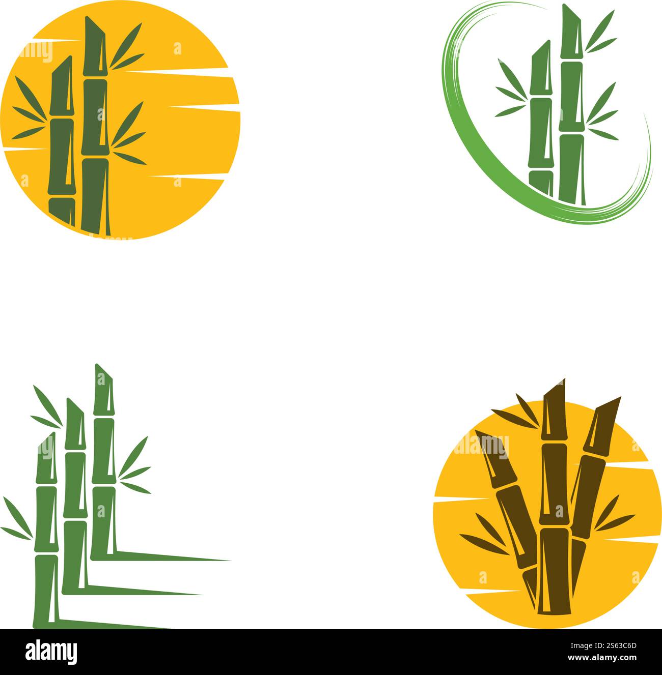 Bamboo tree logo ilustration vector template Stock Vector