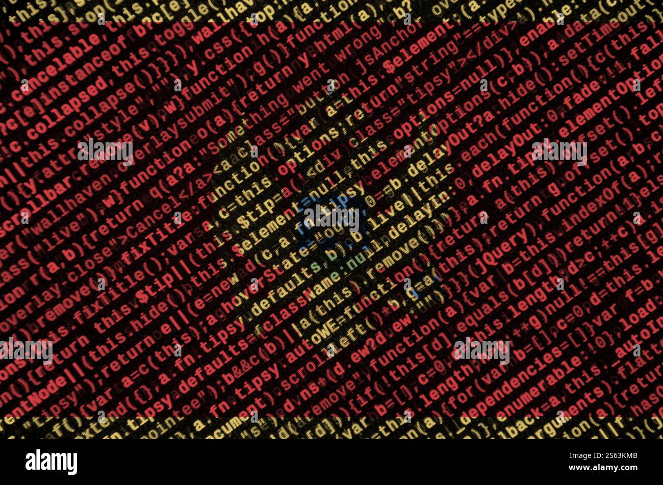 Montenegro flag is depicted on the screen with the program code. The concept of modern technology and site development. Montenegro flag is depicted Stock Photo