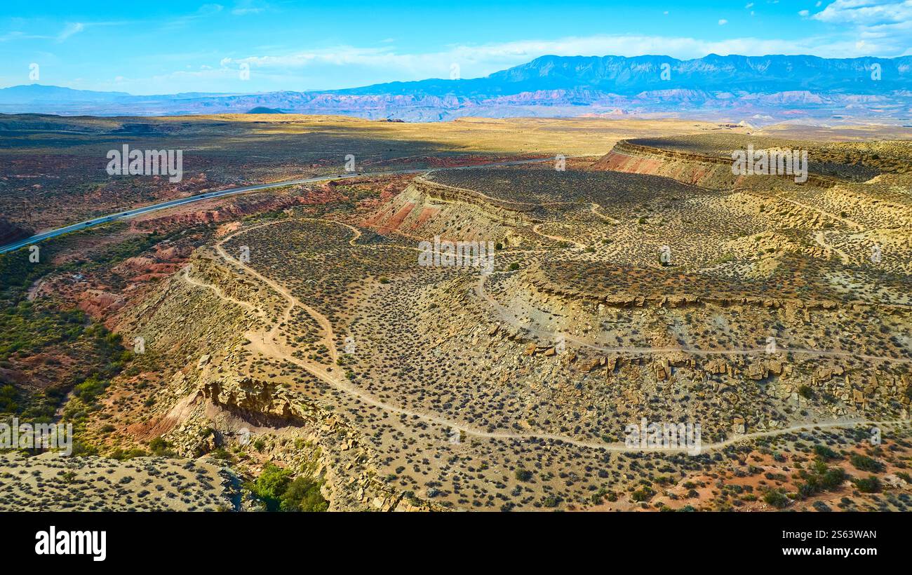 Aerial of Gooseberry Mesa Desert Landscape Adventure Utah Stock Photo