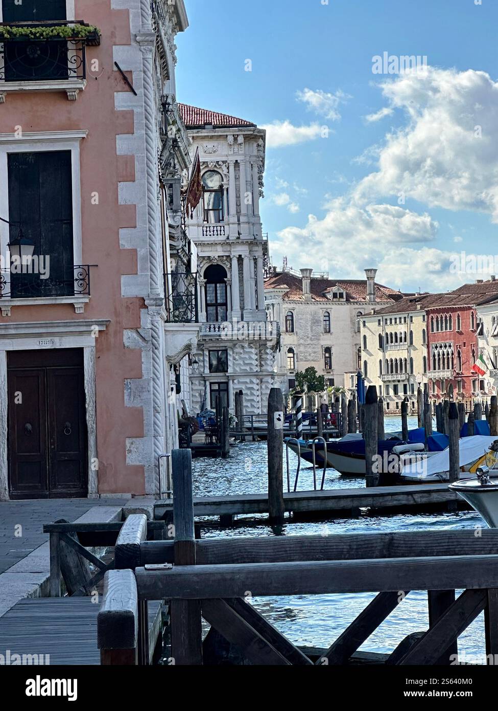 Venice boat parking - Smartphone Captured Stock Image