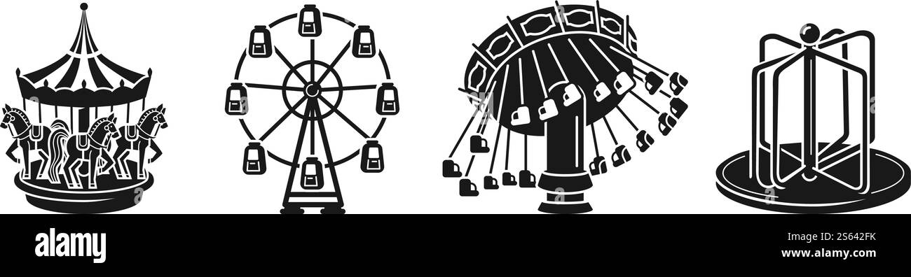Animal rides on carousel Stock Vector Images - Alamy