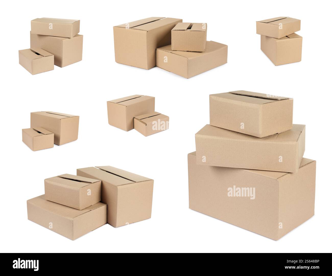 Many different parcels isolated on white, set Stock Photo - Alamy