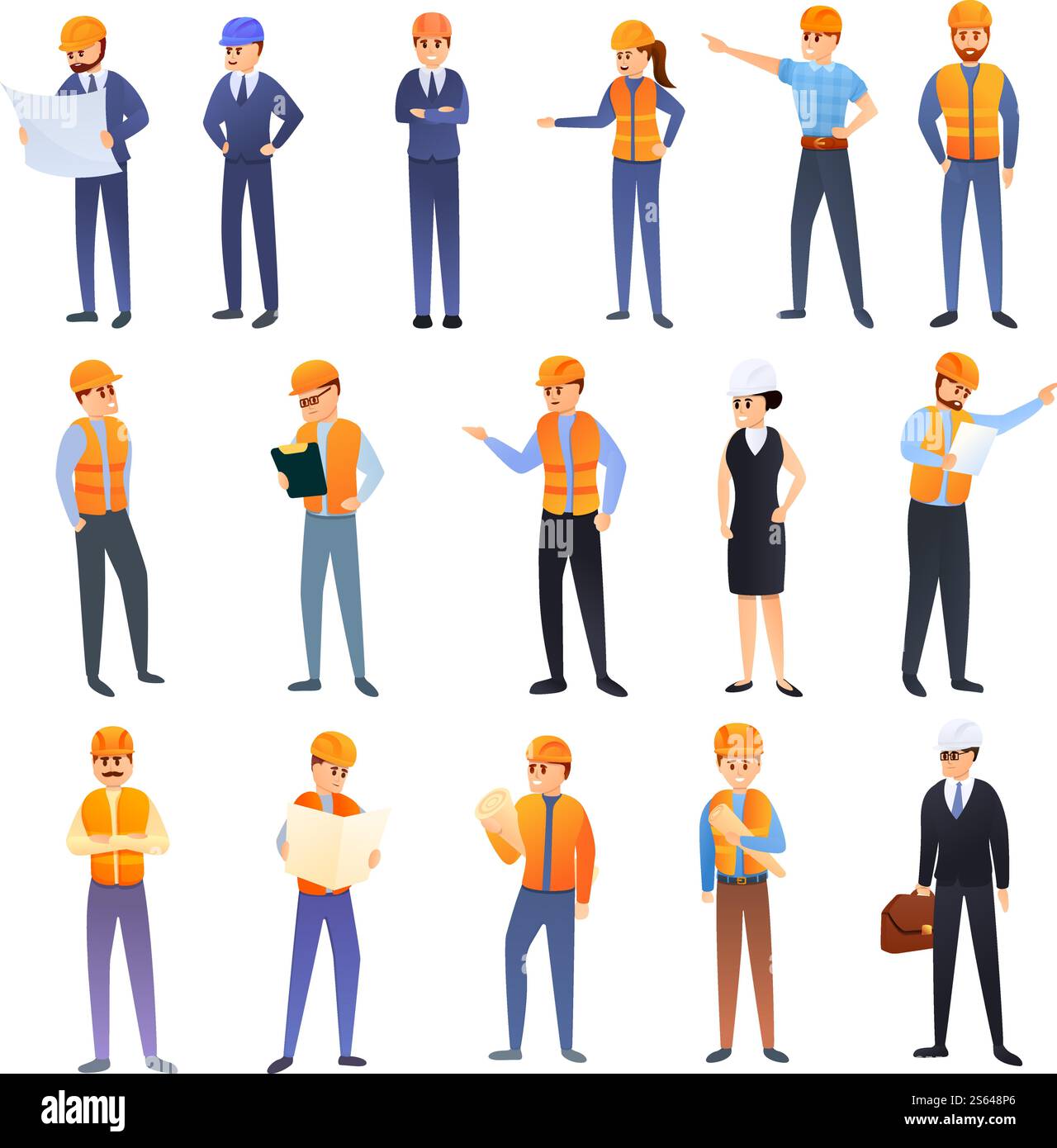 Contractor icons set. Cartoon set of contractor vector icons for web ...