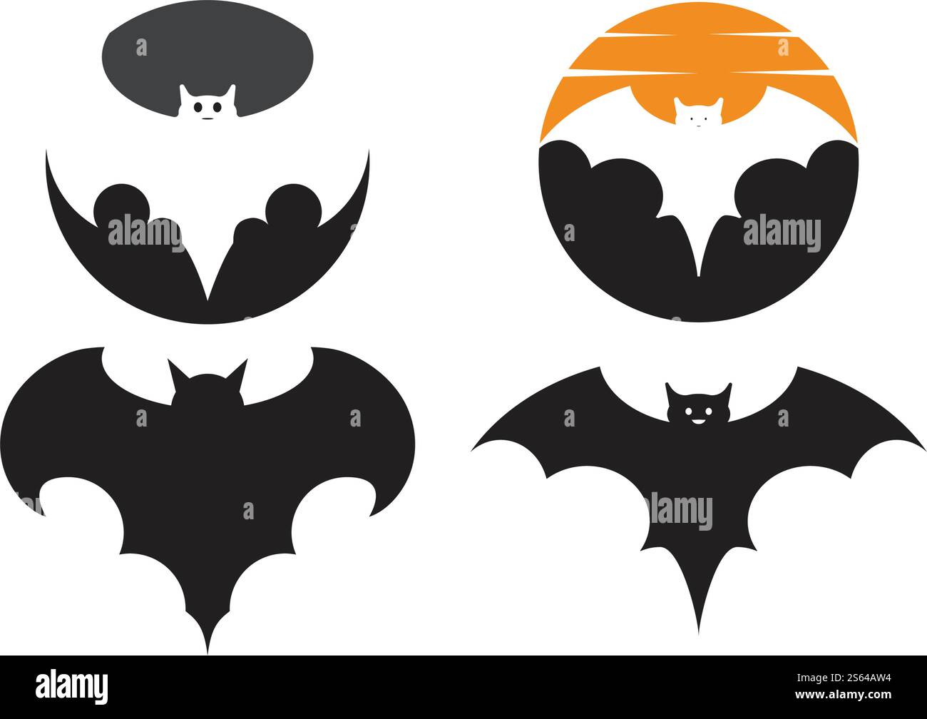 Bat ilustration logo vector template Stock Vector