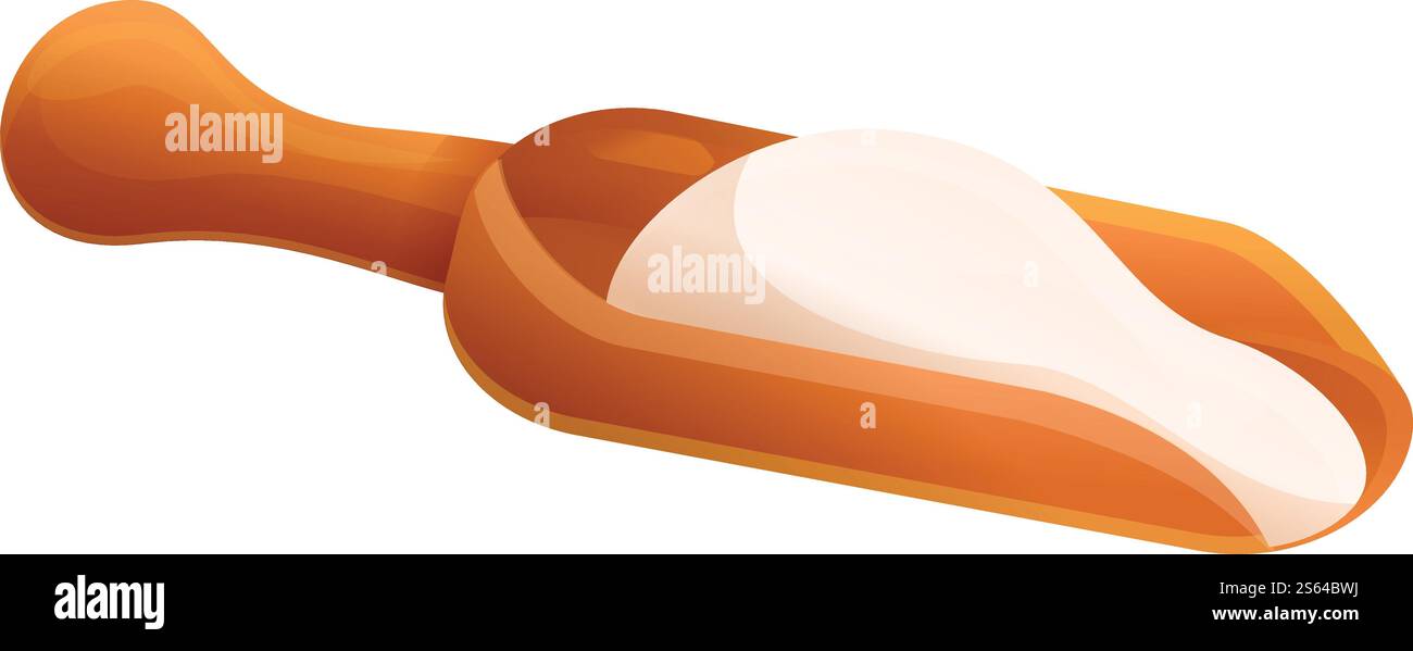 Flour spoon icon. Cartoon of flour spoon vector icon for web design ...