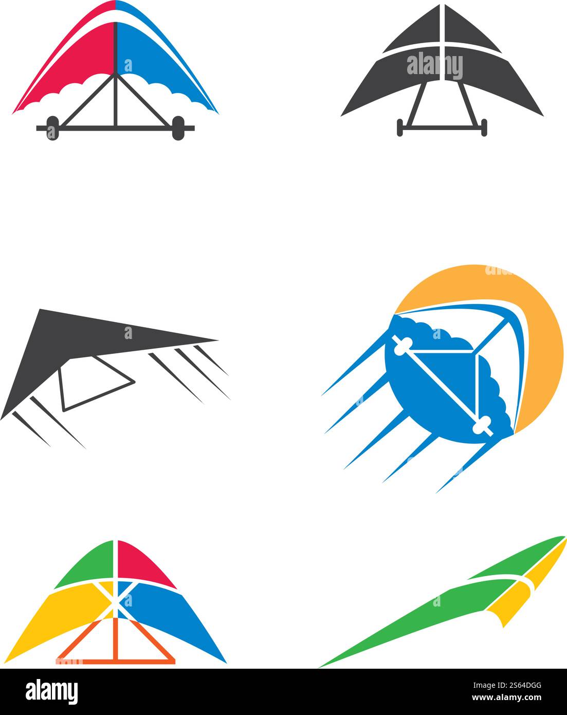 Hang gliding logo icon vector illustration design Stock Vector